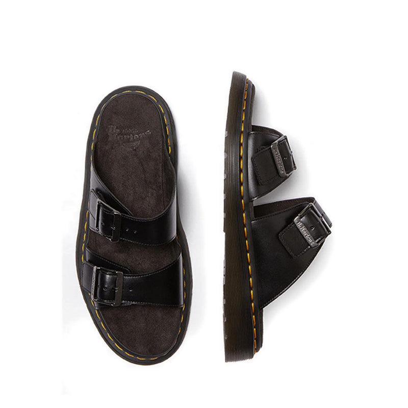 Josef Analine Leather Buckle Slide Sandals