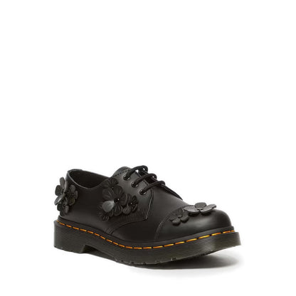 1461 Flower Applique Leather Oxford Shoes - Black