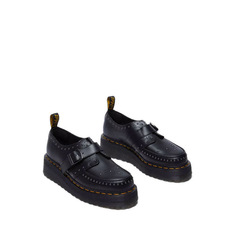 Ramsey Monk Strap Leather Platform Creepers - Black