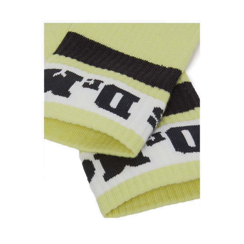 AC681316 Athletic Logo Organic Cotton Blend Socks - Lime Green