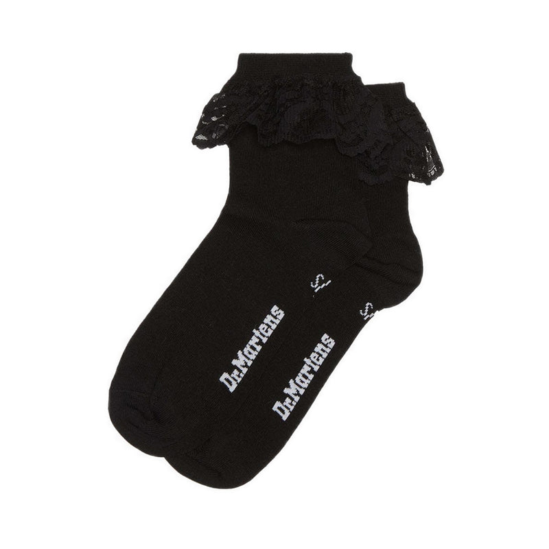 AD097001 Frill Organic Cotton Socks - Black