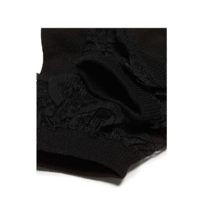 AD097001 Frill Organic Cotton Socks - Black