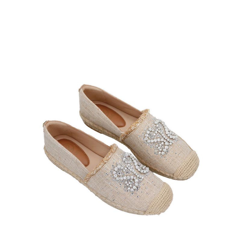 9UA05-AP1 Women's Espadrilles Flats - Apricot