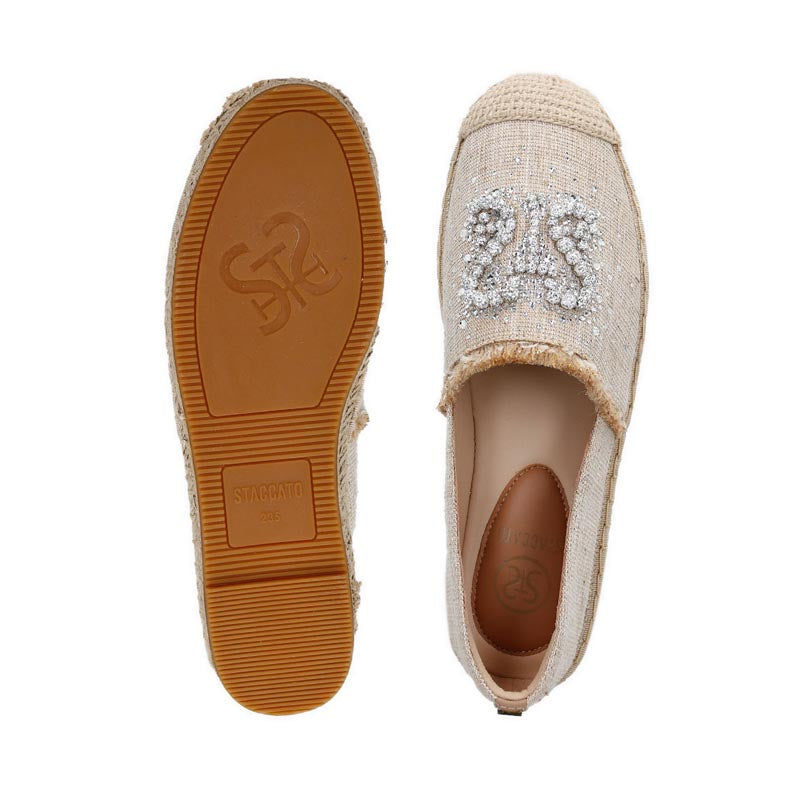 9UA05-AP1 Women's Espadrilles Flats - Apricot