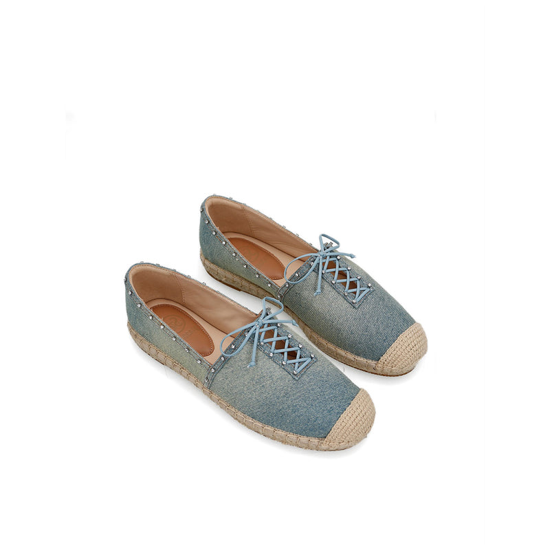 9UA69-BD7 Espadrilles Flats - Blue Denim