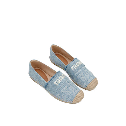 9UA98-BD7 Espadrilles Flats - Blue Denim