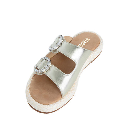 EF001-GLD Espadrilles Sandals - Gold