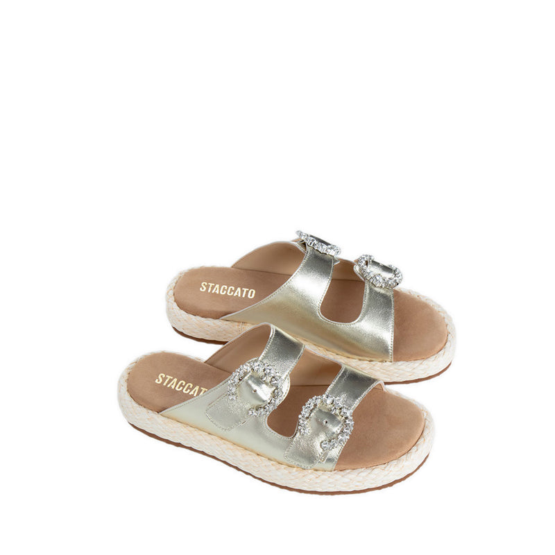 EF001-GLD Espadrilles Sandals - Gold