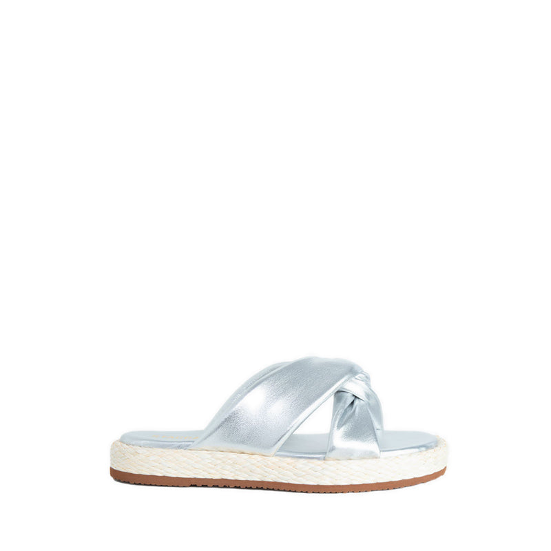 EF004-SLR Espadrilles Sandals - Silver