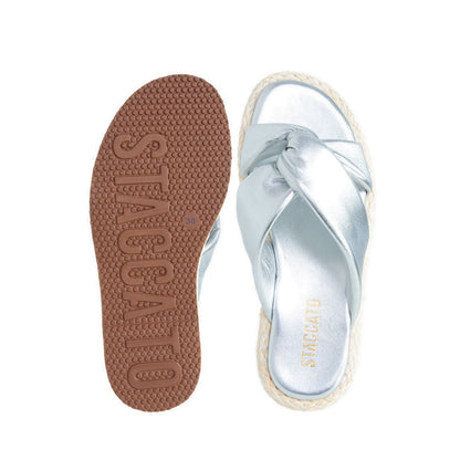 EF004-SLR Espadrilles Sandals - Silver