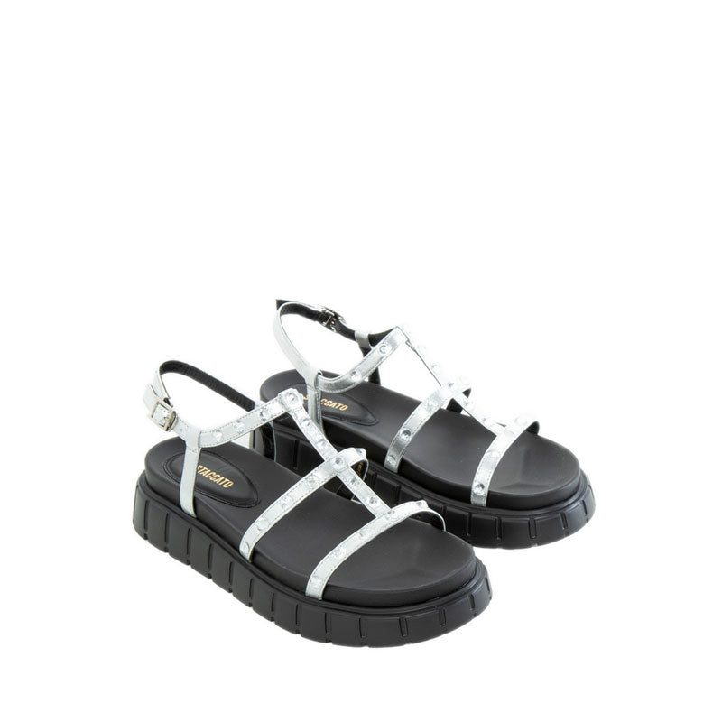 EJO22-SLR Platform Sandals - Silver