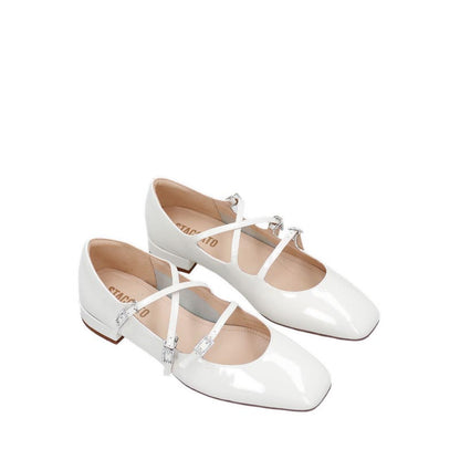 EUE04-WHT Women's Flats- White