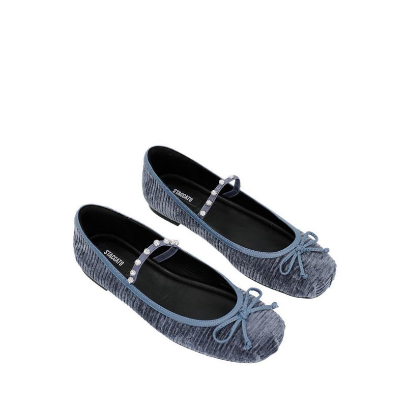 EUG07-BD7 Women's Ballerina Flats - Blue Denim