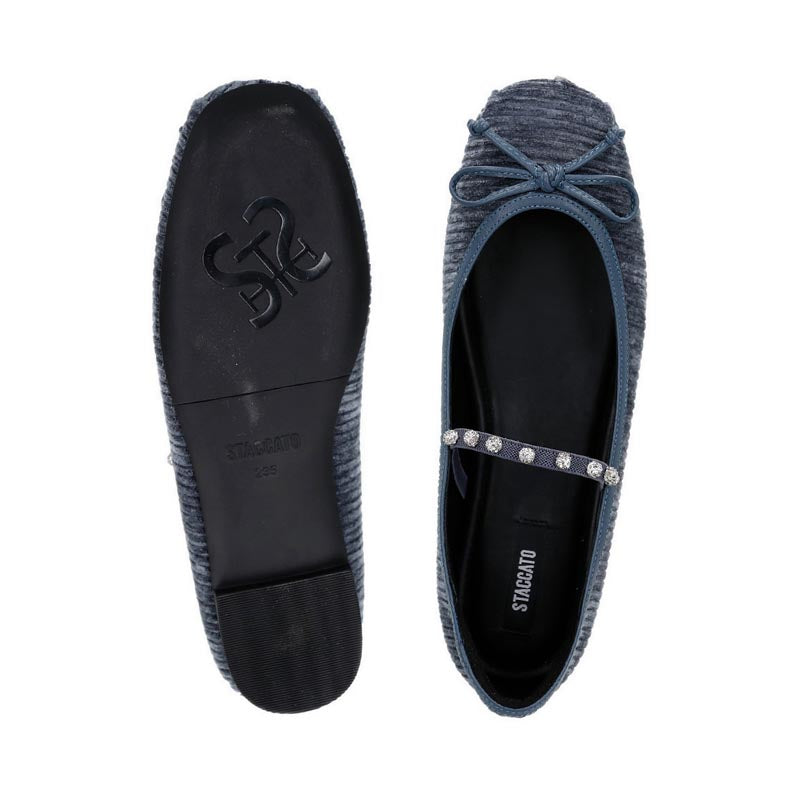 EUG07-BD7 Women's Ballerina Flats - Blue Denim